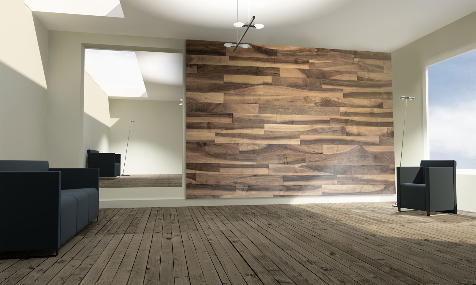 3D Wooden Wall – Walnut S (5/7 mm)